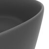 vidaXL Luxury Wash Basin Round Matt Dark Grey 15.7x5.9" Ceramic