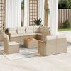 vidaXL Garden Sofa Set Beige PE rattan Large Modular Garden Sofa Set