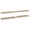 vidaXL Wall Shelf Set of 4 Oak Honeycomb MDF, metal Medium