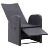 vidaXL Reclining Garden Chair Set of 2 Black