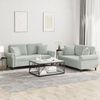 vidaXL Sofa Set Light Grey Velvet, Metal, Plywood, PP Cotton 2-Seater