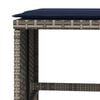 vidaXL Garden Stool Grey PE Rattan, Powder-Coated Steel 15.7x15.7x13.8 in