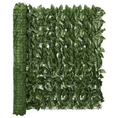 vidaXL Balcony Screen with Dark Green Leaves 118.1"x39.4"