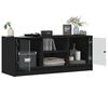 vidaXL TV Cabinet Black Engineered wood, glass 40.2 x 14.6 x 16.5 in