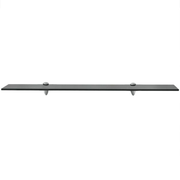 vidaXL Floating Shelf Set of 2 Black Tempered safety glass, Zinc alloy