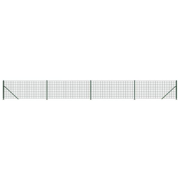 vidaXL Wire Mesh Fence with Flange Green 2.6x32.8'