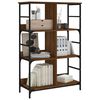 vidaXL Bookshelf Brown Oak Engineered Wood and Steel Medium Bookshelf