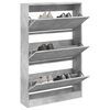 vidaXL Shoe Cabinet Concrete grey Engineered wood 31.5 in wide, compact