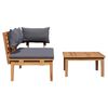 vidaXL Garden Bench 2 pcs Brown Solid Teak wood