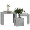 vidaXL Nesting Coffee Table Set of 3 Concrete Grey Engineered Wood Small