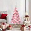 vidaXL Artificial Pre-lit Christmas Tree with 150 LEDs Pink 47.2" PVC