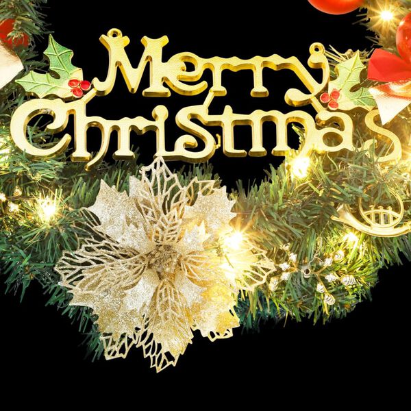 vidaXL Christmas Wreath Green PVC 11.8 in Decorative Inlays