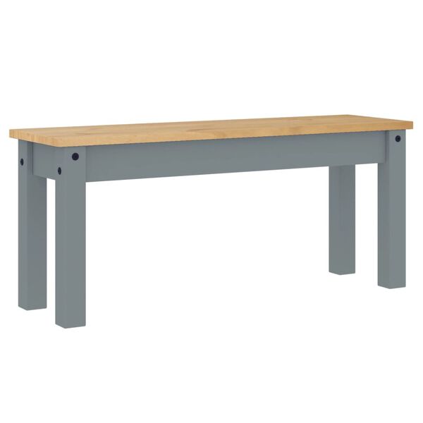 vidaXL Dining Bench Grey Solid pine wood Medium Durable Dining Bench