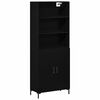 vidaXL Highboard Black Oak 27.36 x 13.39 x 70.87 in Engineered Wood