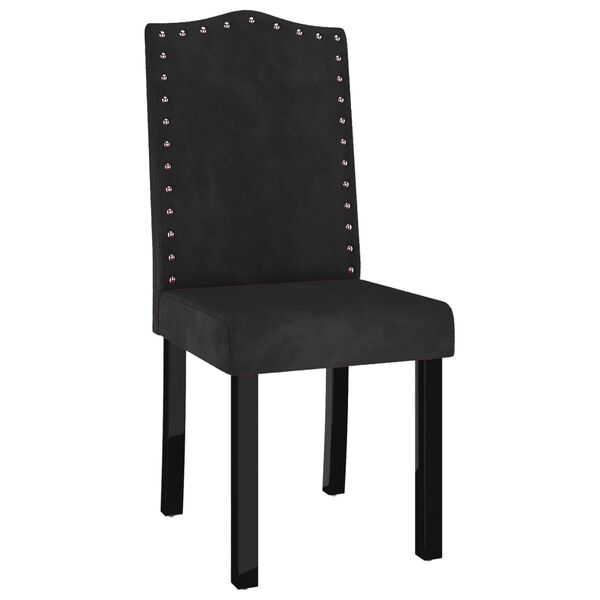 vidaXL Dining Chairs 4 pcs Black Velvet