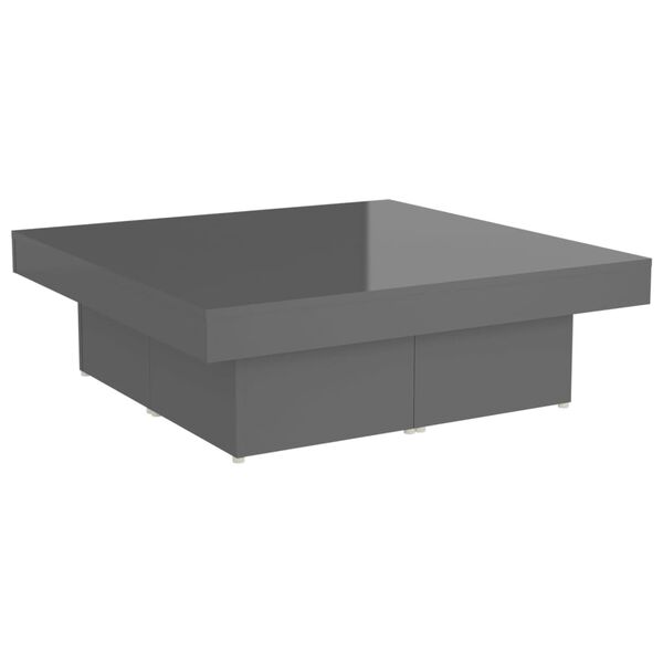 vidaXL Coffee Table High gloss grey Engineered wood Medium Durable