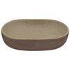 vidaXL Countertop Basin Sand and Brown Oval 23.2x15.7x5.5" Ceramic