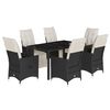 vidaXL Garden Dining Set Black, Cream