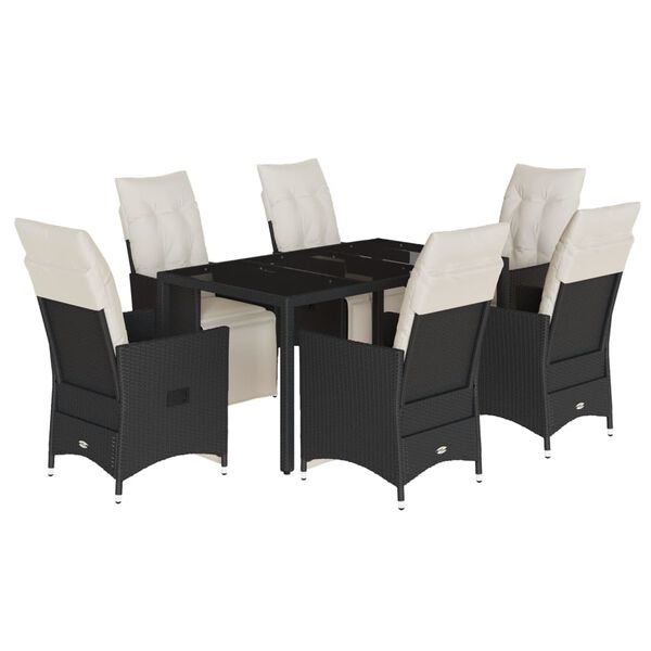 vidaXL Garden Dining Set Black, Cream