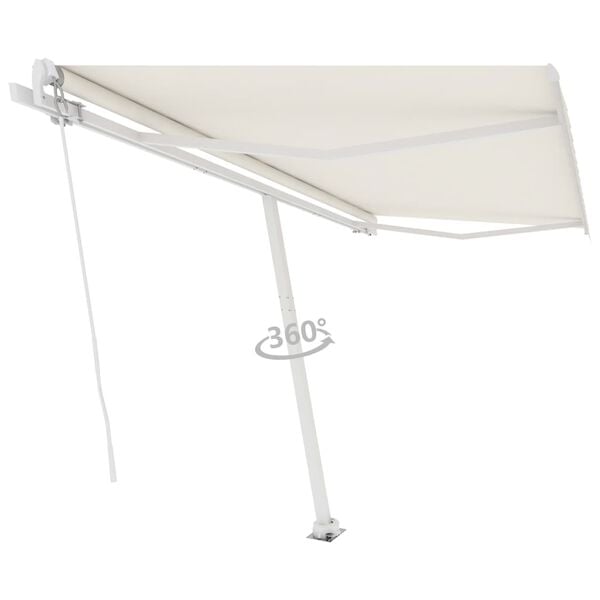 vidaXL Retractable Awning Cream Powder-coated aluminum 157.5 x 118.1 in