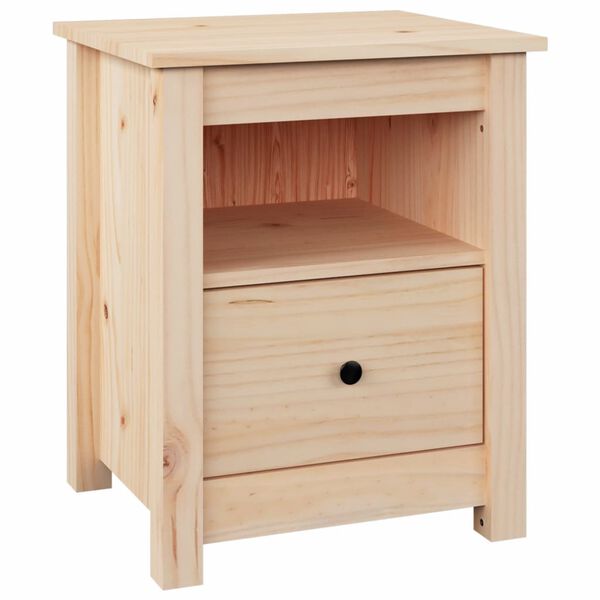 vidaXL Bedside Cabinet Natural Pine Solid Pine Wood Small