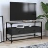 vidaXL TV Cabinet Black Engineered Wood, Glass 38.6 x 13.8 x 20.1 in