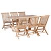 vidaXL 7 Piece Folding Patio Dining Set Solid Teak Wood