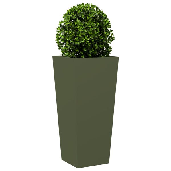 vidaXL Garden Planter Set of 2 Olive green Cold-rolled steel Tall