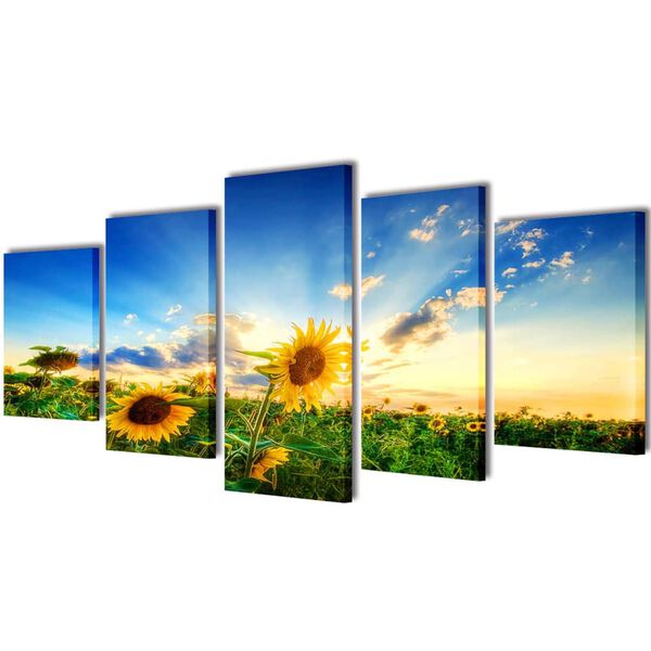 vidaXL Canvas Painting Multicolour Waterproof canvas and wood