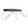 vidaXL 2 Bow Bimini Top Anthracite 59.1x47.2x43.3"