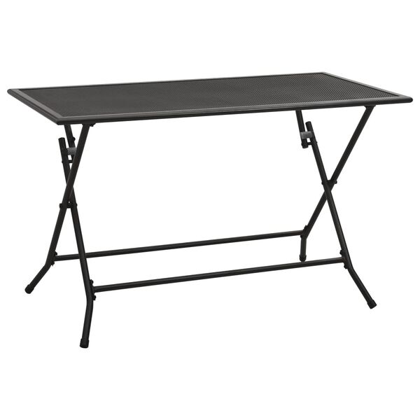 vidaXL Dining Set Anthracite Steel Foldable Dining Set Rectangular