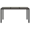 vidaXL Garden Table Black Poly rattan, powder-coated steel, tempered glass