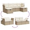 vidaXL Garden Sofa Set Beige PE Rattan Sofa set for outdoor Modular
