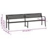 vidaXL Twin Garden Bench Black Powder-coated steel, Plastic 93.3 in wide