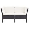 vidaXL Garden Lounge Set Black and Cream