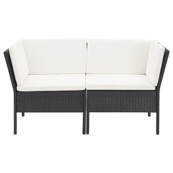 vidaXL Garden Lounge Set Black and Cream
