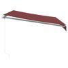 vidaXL Retractable Awning Burgundy Aluminum 118.1 x 98.4 in