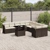 vidaXL Garden Sofa Set Brown and Cream White