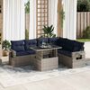 vidaXL 7 Piece Patio Sofa Set with Cushions Gray Poly Rattan