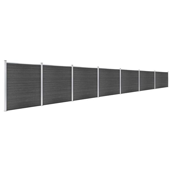vidaXL Fence Panel Set WPC 479.5"x73.2" Black