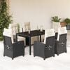 vidaXL Garden Dining Set Black and Cream White