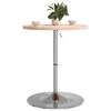 vidaXL Bar Table Medium Brown, Chrome Solid Oak Wood, Chromed Steel