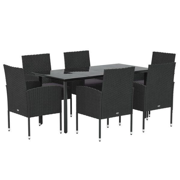 vidaXL Patio Dining Set Black, Dark Gray