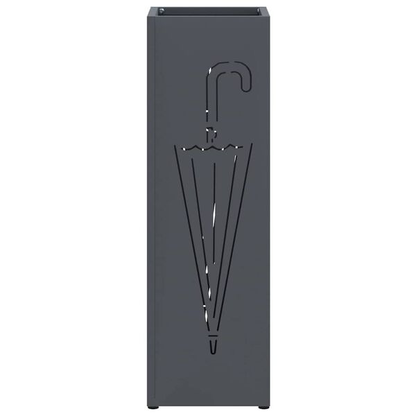vidaXL Umbrella Stand Anthracite 15.5 x 15.5 x 49 cm Metal