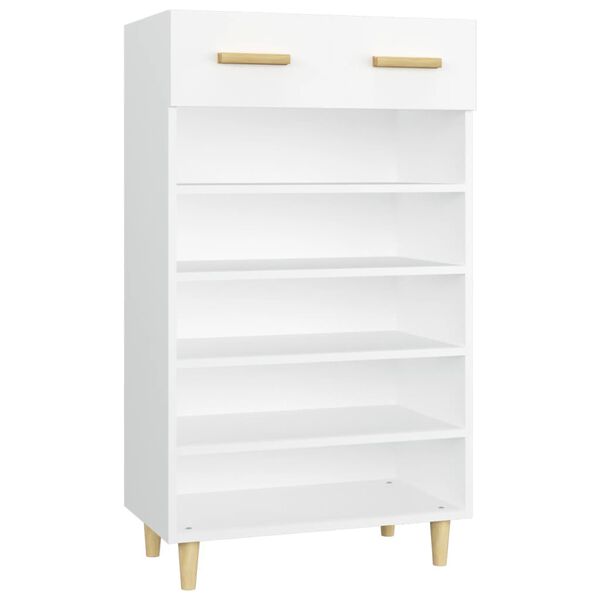 vidaXL Shoe Cabinet White Engineered Wood Medium Shoe Cabinet