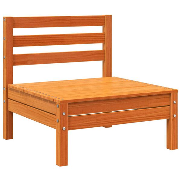 vidaXL Garden Sofa Set of 2 Wax Brown Solid Pine Wood Large Modular