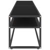 vidaXL TV Cabinet Black Tempered glass, powder-coated steel Large