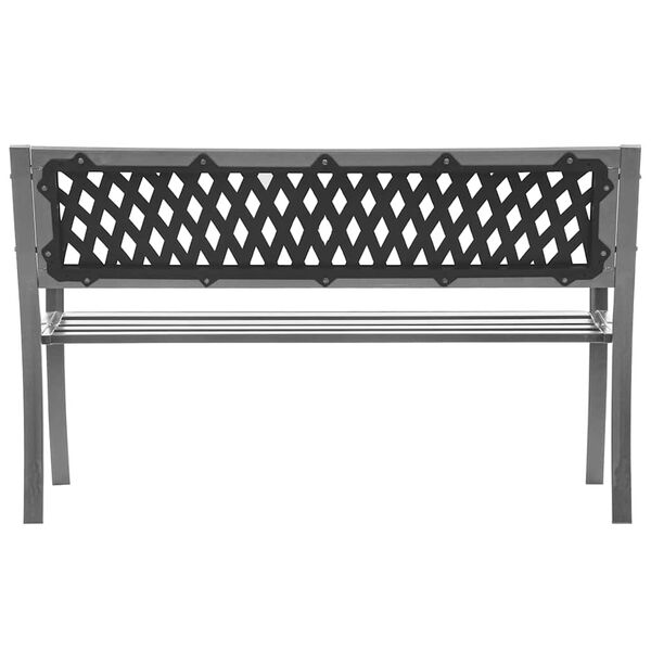vidaXL Garden Bench Black Steel, plastic 47.2 in Durable Garden Bench