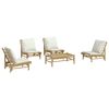 vidaXL Garden Lounge Set Bamboo Natural Bamboo Standard Modular