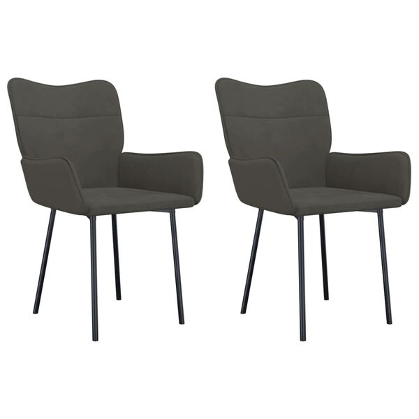 vidaXL Dining Chair Set of 2 Dark Grey